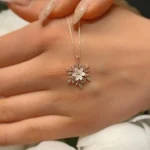 Elanam Eternal SnowBloom Pendant in Hallmarked 925 Sterling Silver with Rose Gold finish.