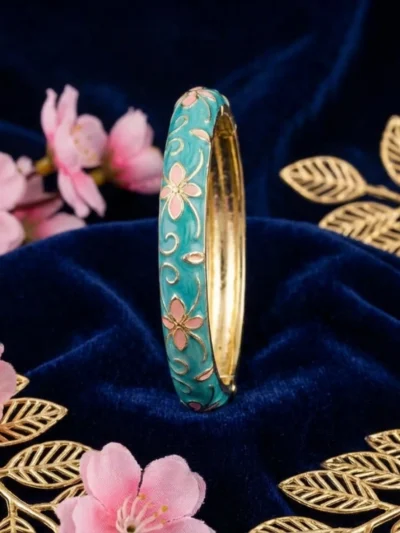 Azure Bloom Enamel Bangle